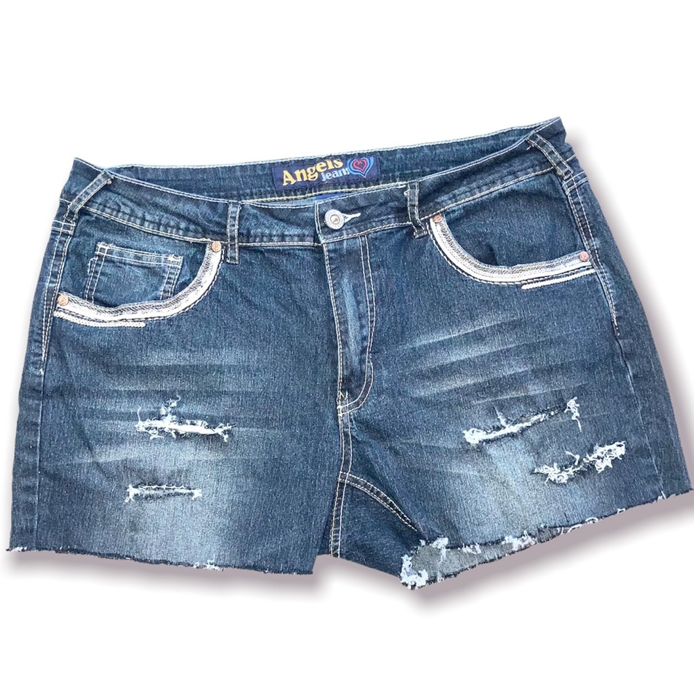 Distressed Denim Jean Shorts Size 18 Runs Small